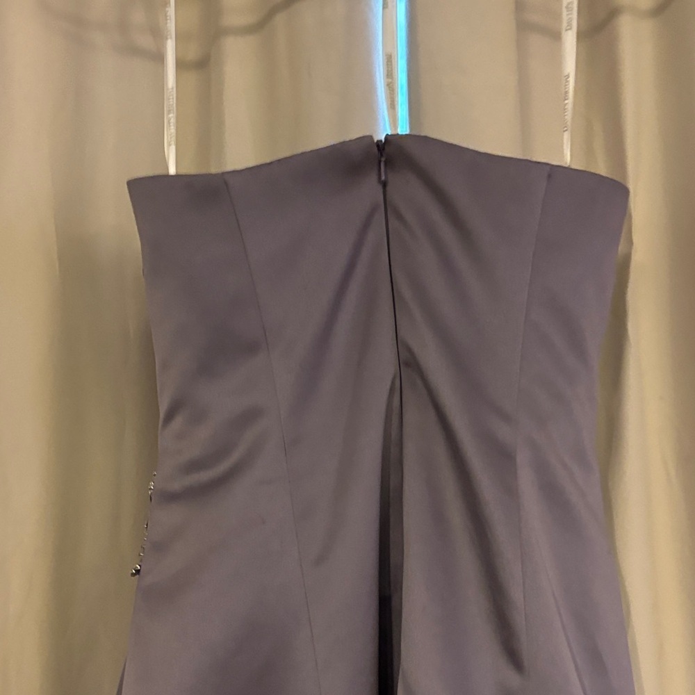 David's Bridal Elegant Strapless Black Dress includes matching purse and sash - Picture 8 of 12